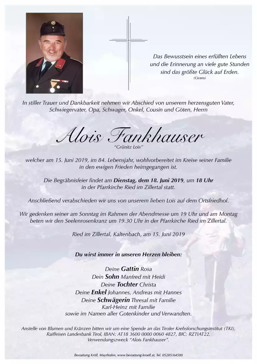 Parte von Alois Fankhauser